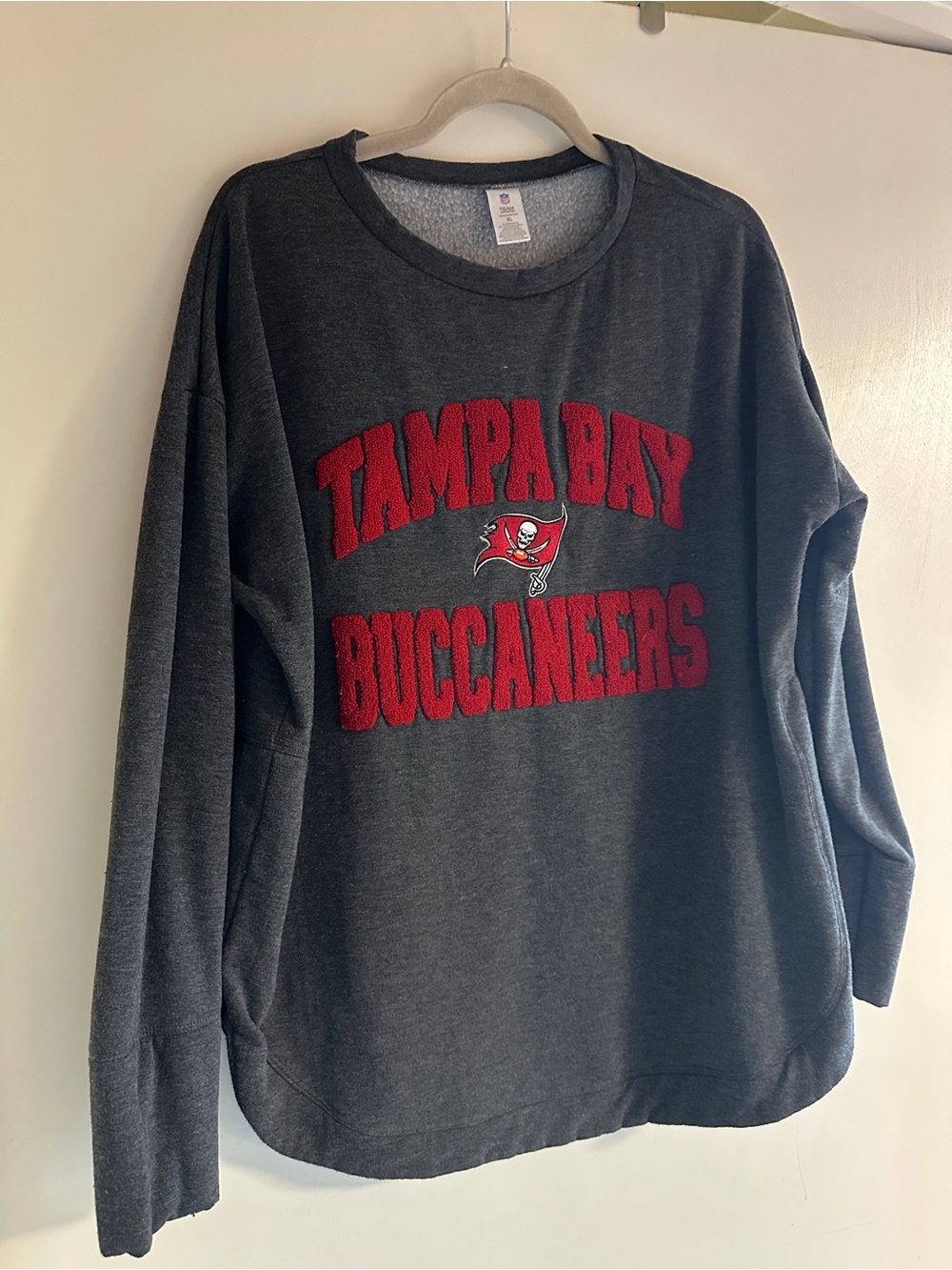 NFL Team Apparel Gray Fleece Sweatshirt with Black Trim
